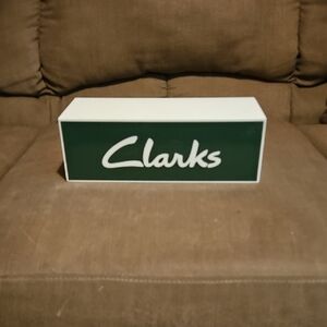 Clarks Green and White shoe display Block/Sign